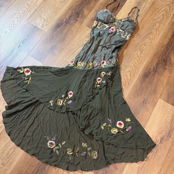 Dresses & Skirts - Vintage 100% Silk Embroidered Backless Beaded Dress Vintage Beaded Dress Fairy